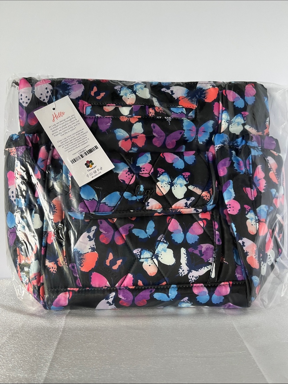 LUG - Toss Convertible Crossbody Bag in Watercolor Butterfly